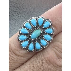 UTC 925 Sterling Silver Turquoise Ring Size 7